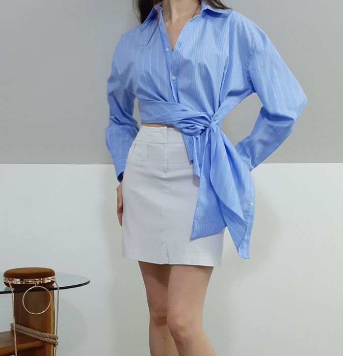 Biała spódnica mini Minimalistic white mini skirt Clean girl aestetic