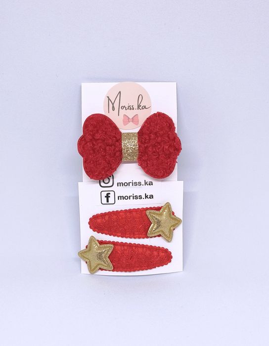 Zestaw świątecznych ozdób do włosów handmade