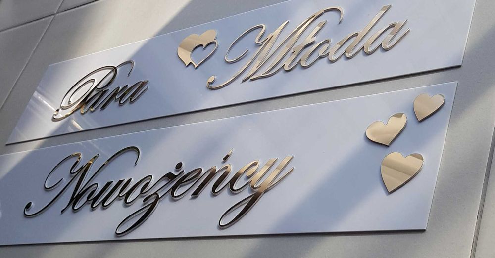 Rejestracja na auto ślubne,komplet