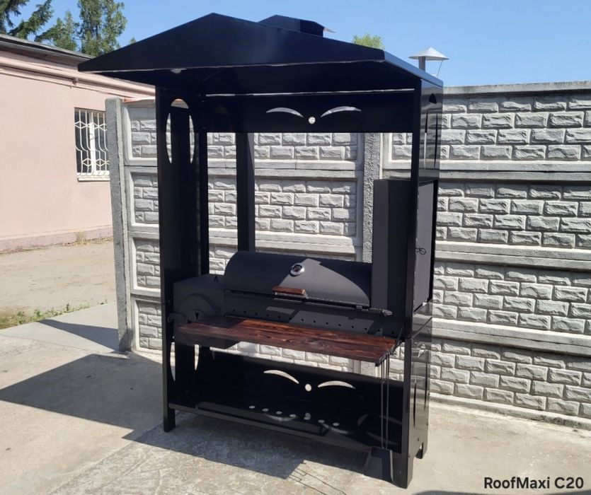 • Від Заводу • 4 мм • Мангал барбекю с крышей, Смокер, Печь под Казан