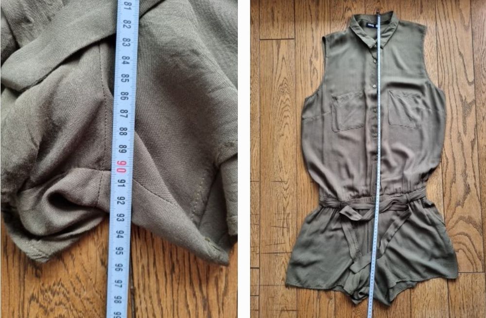 Kombinezon damski, krótki, letni, khaki, Sinsay, rozm L