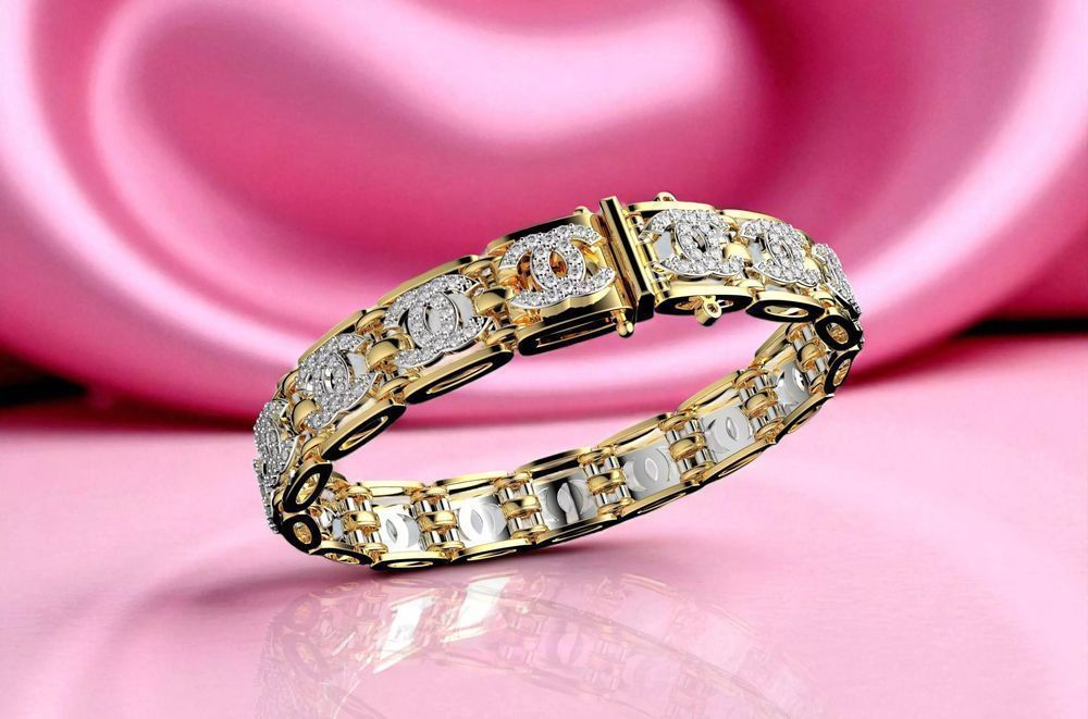 Złota bransoletka z żółtego białego 14k złota 18cm Wrocław cgcfb001yw