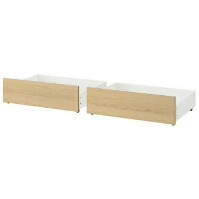 Cama casal MALM IKEA 1,60 de largura e 2 caixas p/ arrumos
