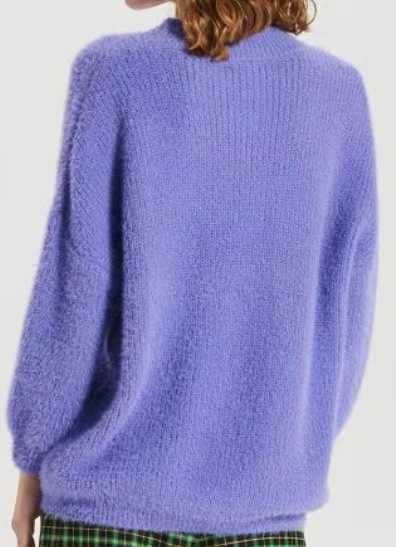 Puszysty sweter CROPP fioletowo niebieski  L