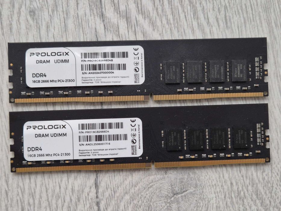 пам'ять DDR4 32GB (2x16GB) 2666MHz ProLogix. Trade-IN