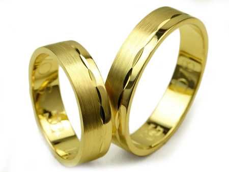Obrączki ślubne z żółtego złota p.585 / płaskie / 5mm Special S078