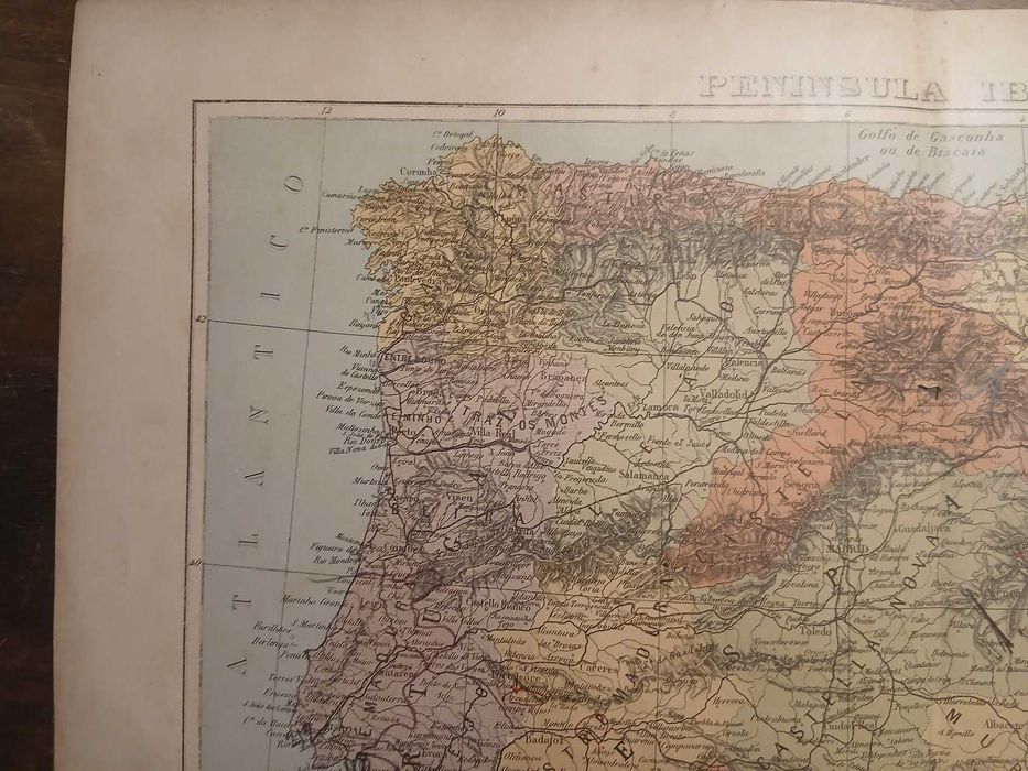 Mapa Peninsula Ibérica (Final do Séc XIX, Início Séc XX)
