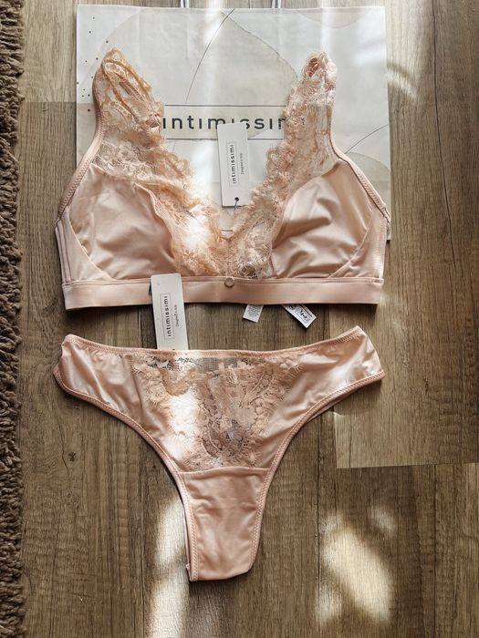Intimissimi преміум шовк бюстгалтер бандо трусики набір,оригінал,люкс