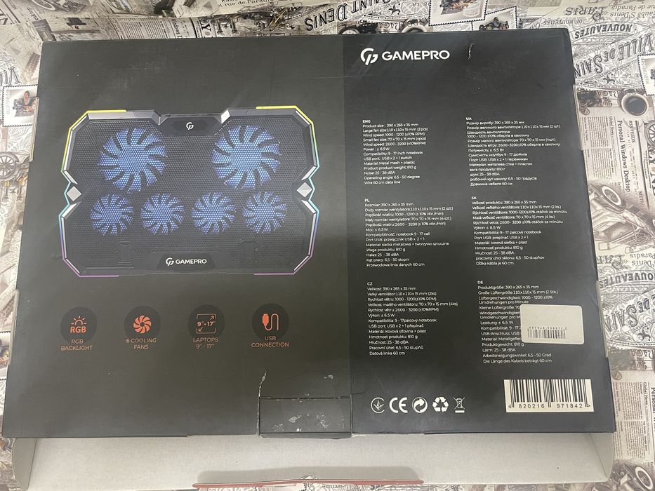 Подставка под ноутбук охлаждающая GamePro CP980. С Гарантией