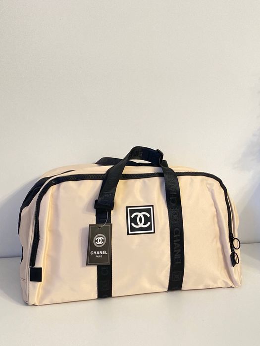 CHANEL beżowa torba podróżna / sportowa (weekender) – VIP/GWP, NOWA