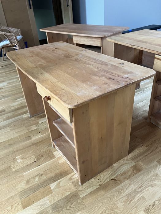 Biurko biurka lite drewno. 3szt