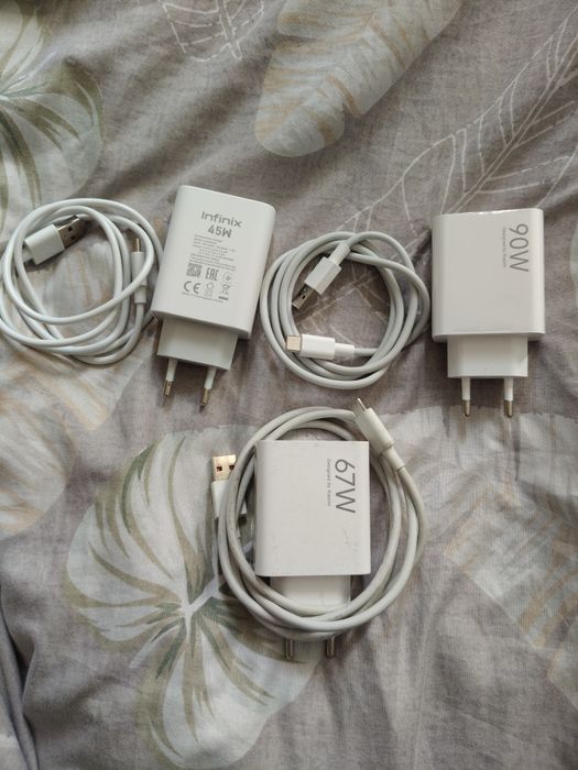 Зарядкы, Xiaomi, 90W, 67W,infinix, 45W