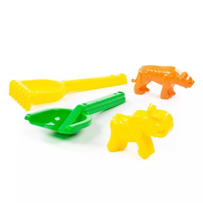 Zestaw do piaskownicy: łopatka, grabki, foremki 57594