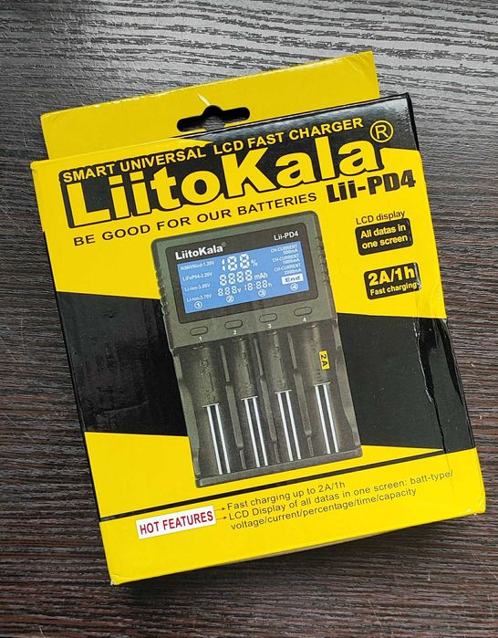 Liitokala Lii-PD4 Зарядний пристій. Новий.  Li-ion, LiFePO4, NiMH/Cd
