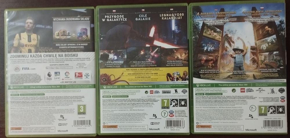 LEGO Jurassic World / LEGO przebudzenie mocy /FIFA 17 xbox360