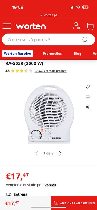 Aquecedor Tristar como novo