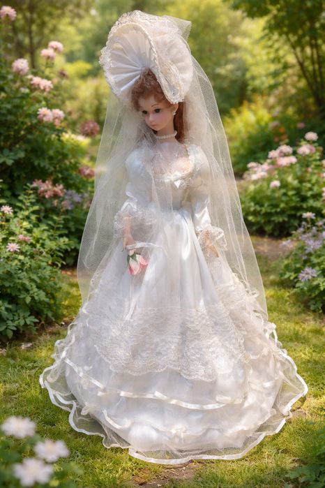 Boneca noiva de porcelana