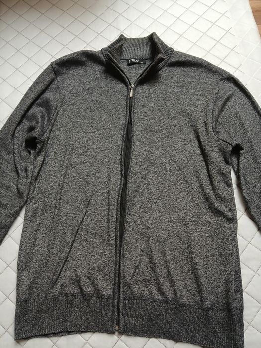 S'WEST Sweter Wełniany z kaszmirem Rozpinany 2xl-3xl