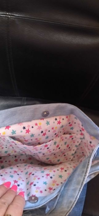 Saco/Mala em ganga com brilhantes - Baixa preço