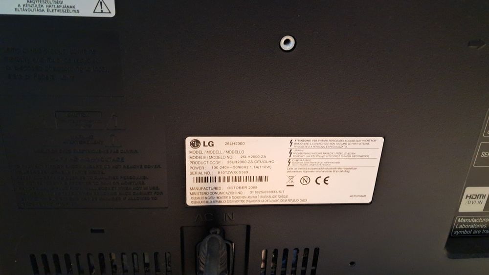 TV Sony 32" e LG 26" avariadas para peças ou reparação