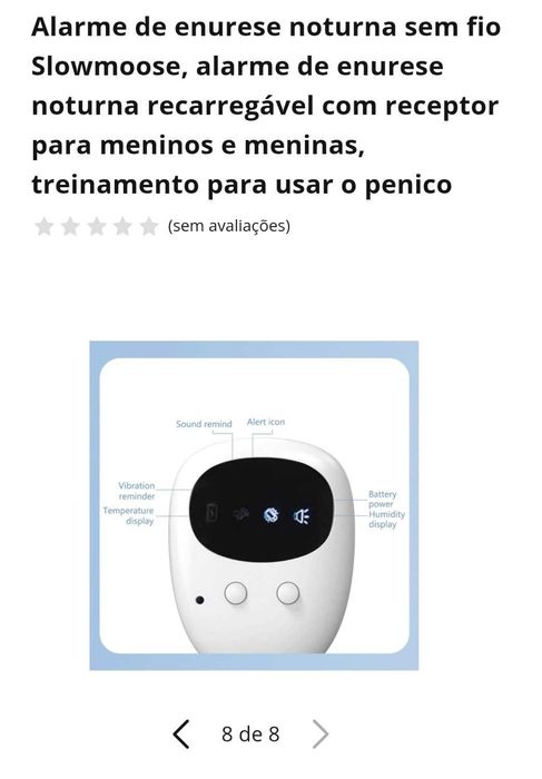 Alarme Enurese Noturna para Crianças e Idosos