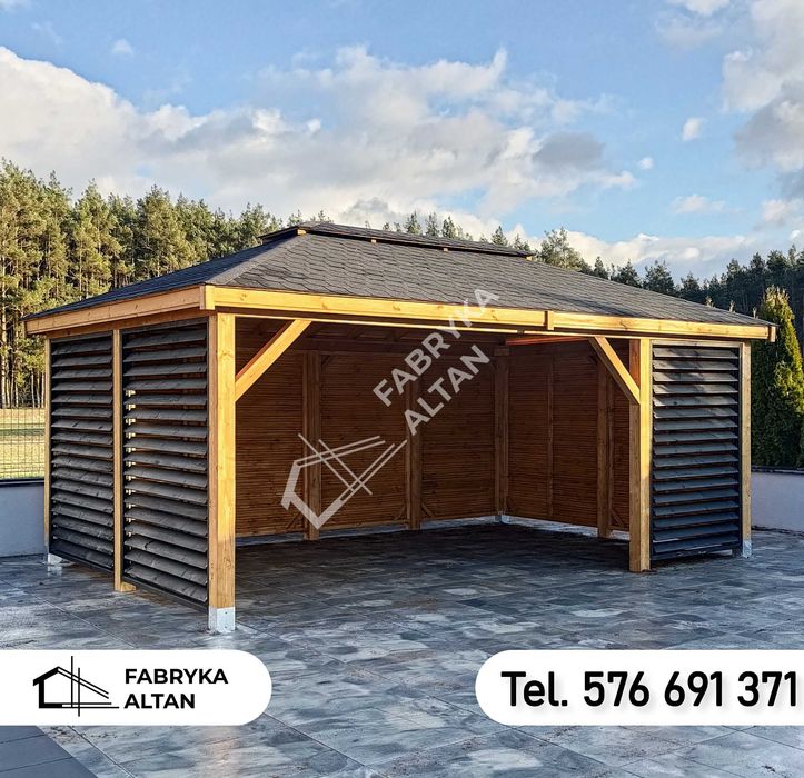 Altana, altanka, ogrodowa, drewniana, 3x5, ruchome deseczki, żaluzje