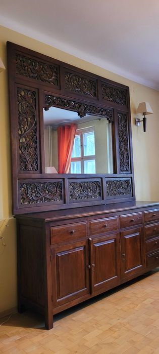 Komplet mebli kolonialnych z drewna egzotycznego