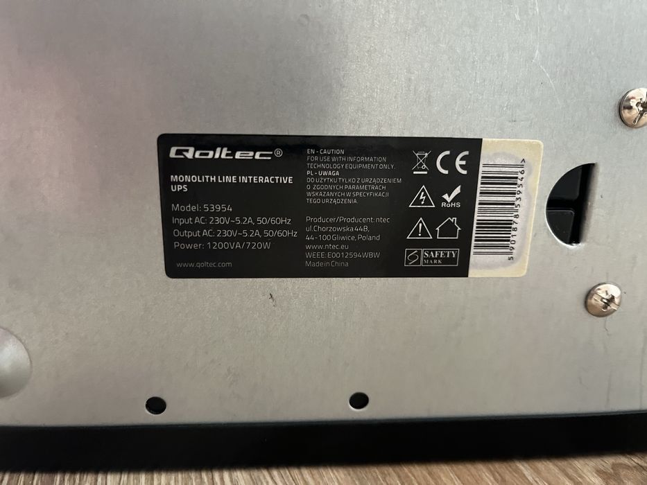 Zasilacz awaryjny UPS Qoltec Monolith LCD 53954