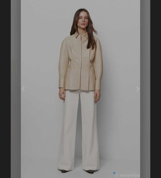 Шкіряна сорочка Massimo Dutti