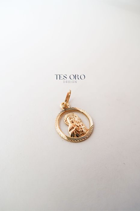 Złoty Medalik Bozia w Kształcie Kółka | Komunia | Próba Złota 585