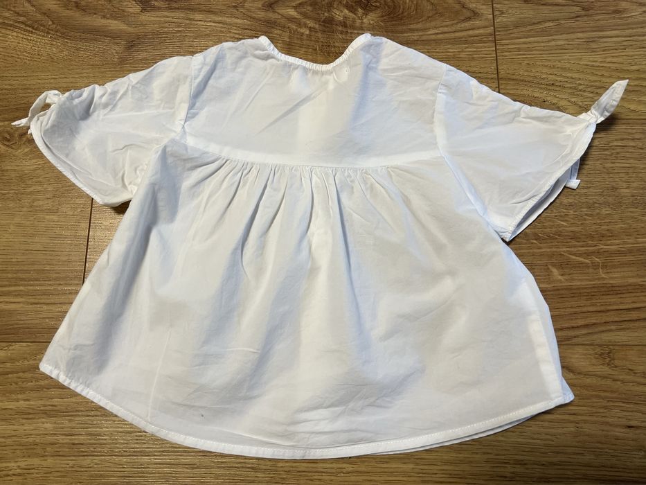 ZARA biała popelinowa koszula z wiązaniem 92