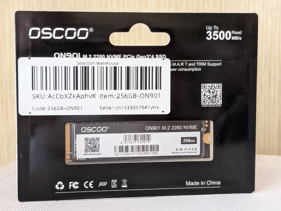SSD OSCOO  m2 nvme 3500 mb/s 256gb gen3