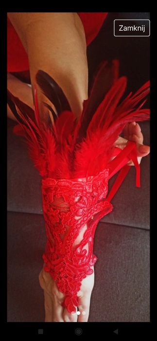 Rękawiczki pióra bransoletka piękne