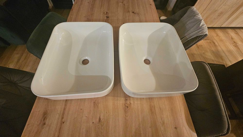 Umywalka nablatowa biała 50x38x12 cm  dwie sztuki