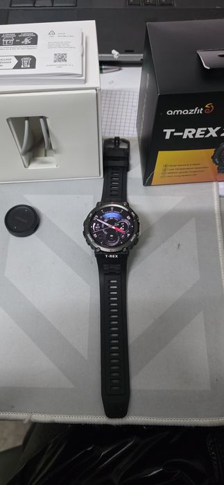 Smartwatch Amazfit T-Rex 2 czarny GPS 10 ATM pulsometr oksymetr SpO2