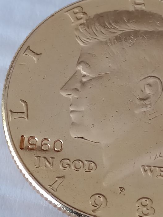 1/2 dolara, HALF DOLLAR, pozłacany.