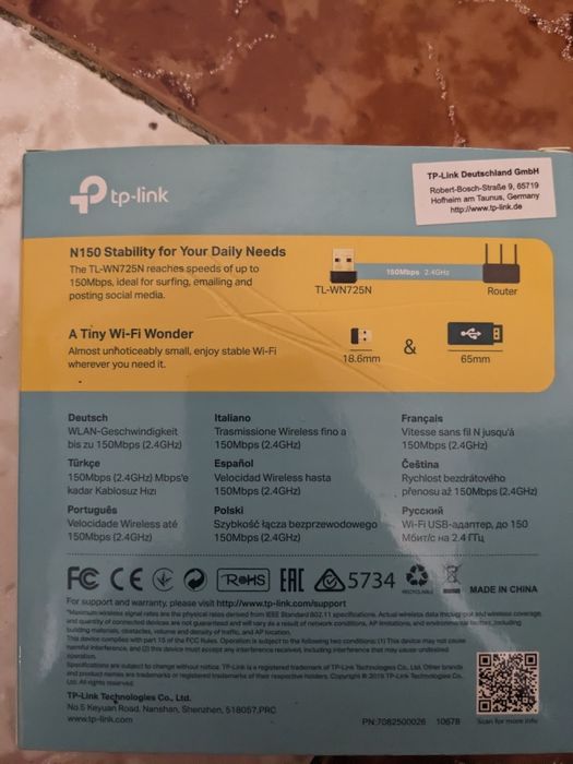TP-Link TL-WN725N Nano Adaptador Wi-Fi USB 150 Mbps
