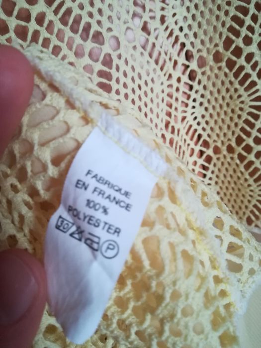 Piękna, delikatna bluzka  narzutka tunika, żółta, mgiełka, rozm 38-4