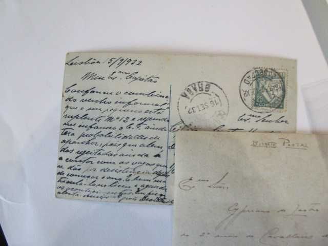 muito antigo postal Colégio Militar 1932 com selo