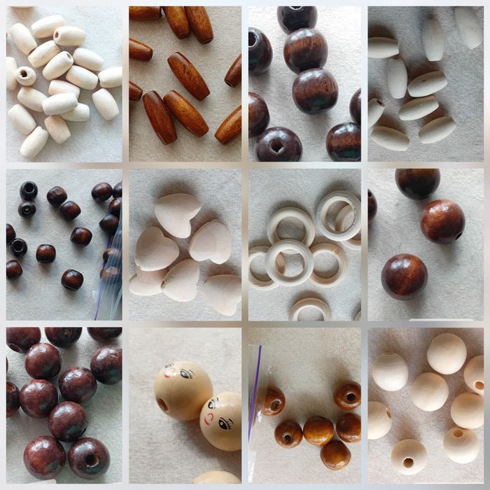 Деревянные бусины и кольца Бусини і кільця дерев'яні