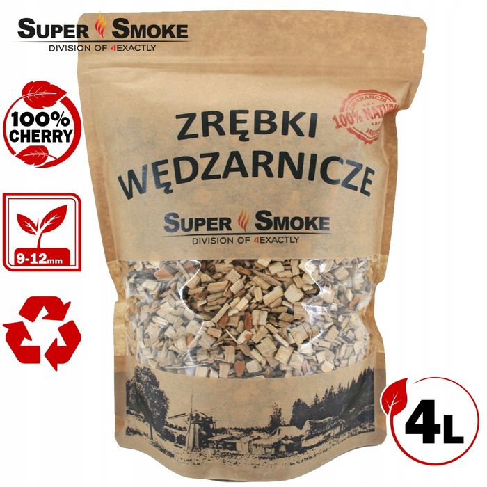 Zrębki Wędzarnicze SuperSmoke CHERRY KL-10 (9-12mm) Large 4L Kraft