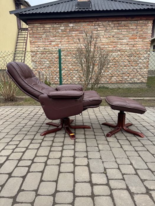 Крісло реклайнер шкіряне (0083) крісло для відпочинку