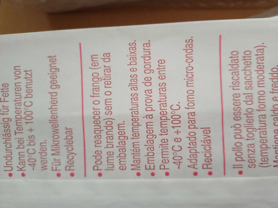 Saco para frango ou churrasco