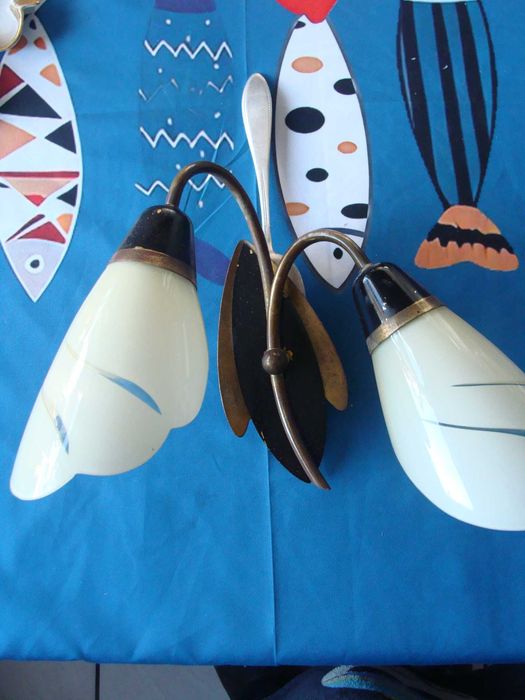 Dwupunktowa lampa ścienna z lat 50 rockabilly styl mid-century