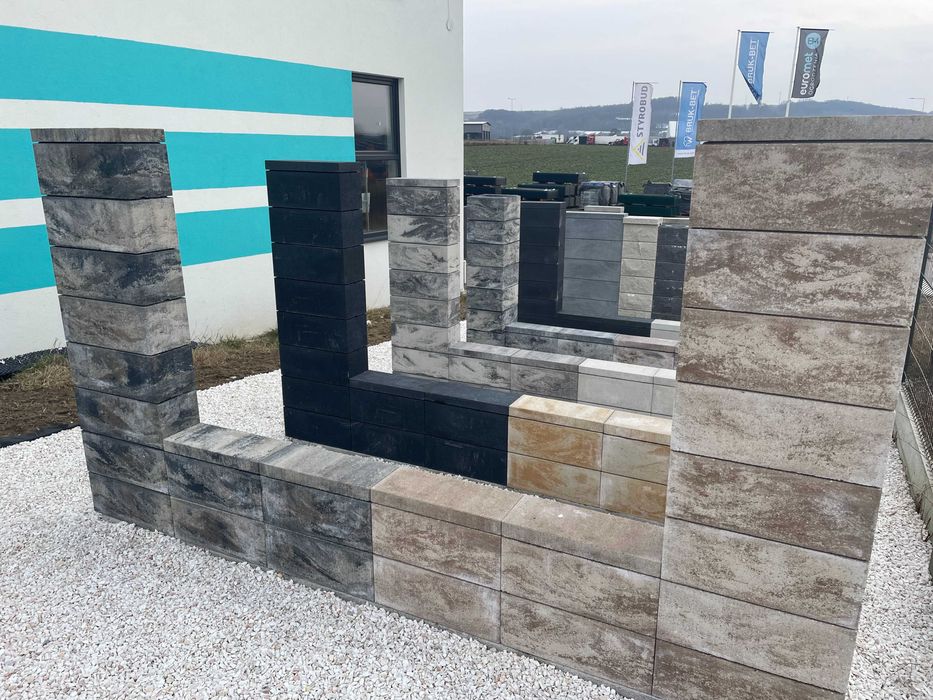 Pustaki ogrodzeniowe bloczki 50x19cm rezydencja różne kolory