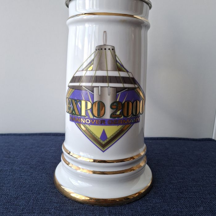 Kufel do piwa ceramiczny z pokrywką EXPO 2000 limitowana edycja