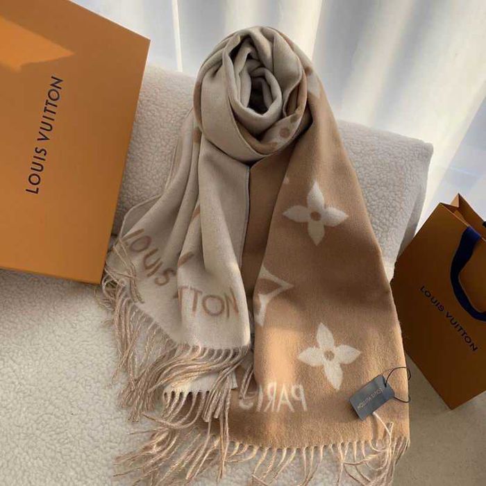 Wełniany szalik kaszmirowy louis vuitton