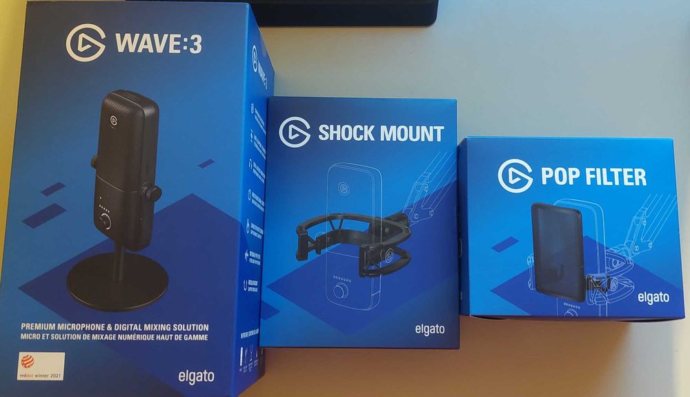 *COMO NOVO* Elgato Wave 3 + Wave Shock Mount + Pop Filter64740752192897121
