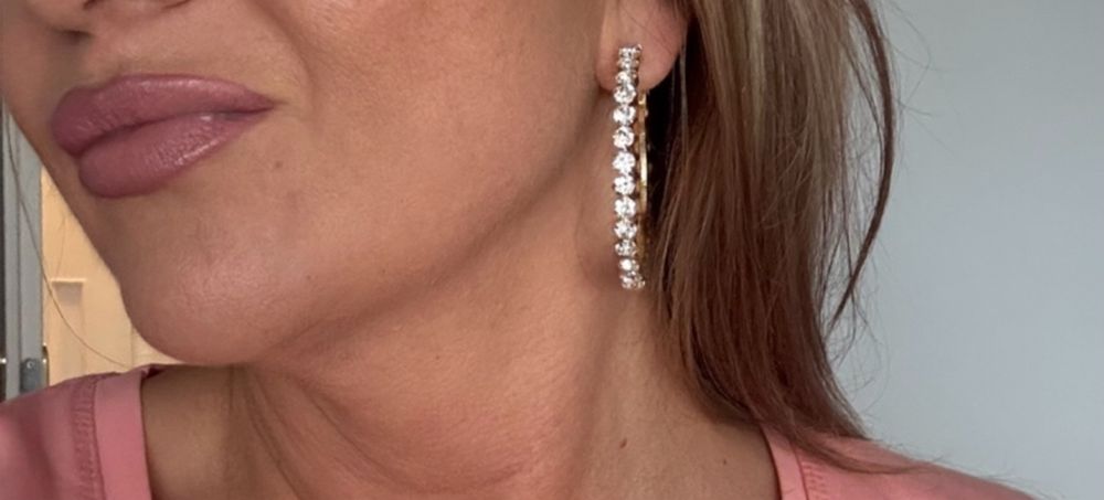 Kolczyki koła cyrkonie 5,5 cm