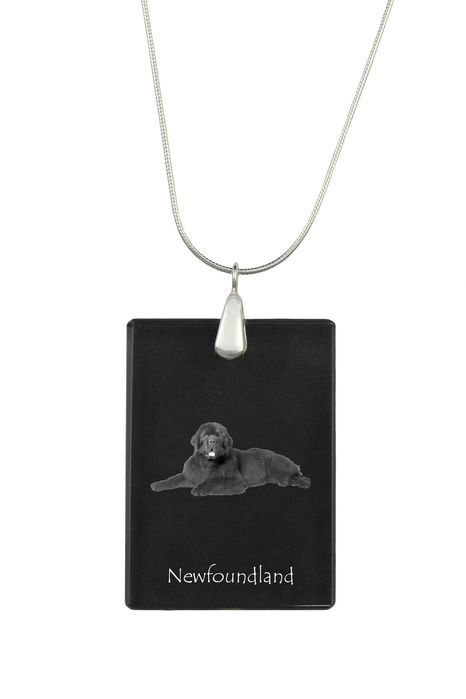 Nowofundland naszyjnik kryształowy z psem Art-Dog
